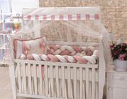 Kit de berço americano trançado com trança inteira de 3 metros 100 algodão menino e menina