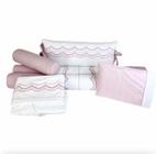 Kit De Berço Rolinho 7 Peças Firenze Marfim / Chambray Rosê - Biramar Baby