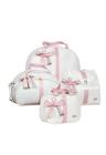 Kit de bolsas maternidade 4 pc Lyssa Baby coleção laços cor marfim e rosé