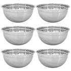 Kit De Bowls Para Confeitaria Tigela Aço Inox 3,9 Litros Doces Com 6 Unidades