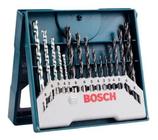 Kit De Brocas Bosch Mini X-Line 15 Peças Para Madeira Concreto Metal