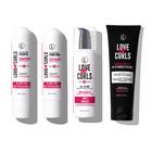 Kit de Cabelo Love Ur Curls - Shampoo, Condicionador, Modelador e Gel