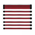 Kit de cabo de extensao sleeved psu 30 cm com capa de pvc cooler master - vermelho e preto - cma-nest16rdbk1-gl