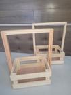 Kit de caixote de madeira com alça 2 unidades