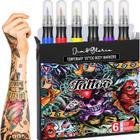 Kit de Caneta para Tatuagem Temporária Jim & Gloria Body Tattoo Markers - 6 Cores