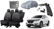 Kit de Capa de Couro HR-V 15-24 + Capa de Proteção para Carro + Limpador de Parabrisa