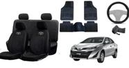 Kit de Capa de Couro para Yaris 18-24 com Tapetes e Capa de Volante Personalizado