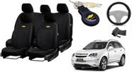 Kit de Capas de Couro de Designer para Captiva 2010 - Couro Impermeável + Chaveiro + Capa de Volante