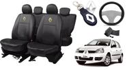 Kit de Capas de Couro Impermeável para Renault Clio 1991 com Capa de Volante