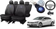 Kit de Capas de Couro para Passat 2012 - Couro Impermeável + Chaveiro + Capa de Volante