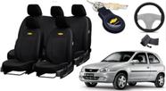 Kit de Capas de Couro Premium para Corsa 2005 - Couro Impermeável + Chaveiro + Capa de Volante