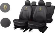 Kit de Capas de Couro Renault Logan 2015 a 2016 + Capa de Volante com Agulha - Aero Print