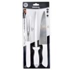 Kit de churrasco com chaira garfo faca 3 pçs aço inox