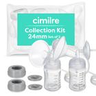 Kit de coleta de leite materno Cimilre com protetores e mamadeiras