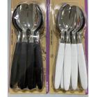 Kit de colheres cabo de plástico 9 peças para mesa inox