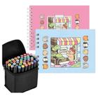 Kit De Colorir Bob Goods - Livro Capa Dura 50 Páginas + Canetas Marcador Permanente 96 Pontas 48 Cores - Bobbie Goods