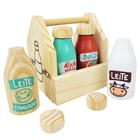 Kit de Comidinha de Brinquedo Infantil Madeira Bebidas 5 Pçs