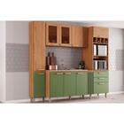 Kit de Cozinha Compacta BC01 10 Portas e 2 Gavetas 236cm Nature/Verde - Henn