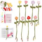 Kit de Crochê Wobbles Flower Bookmarks para Iniciantes - Com Fios