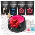 Kit de depilação KoluaWax Premium para mulheres - aquecedor de cera dura