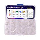 Kit de Diodos LED Sortido, Emissor de Luz, Branco, Verde, Vermelho, Azul, Amarelo, Laranja, 5mm, F5