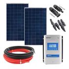 Kit De Energia Solar 2 Placas 100w Controlador 40a Cabo 10m