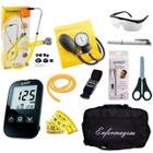 Kit De Enfermagem Amarelo Com Medidor De Pressão E Glicose - Incoterm