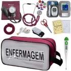 Kit de Enfermagem Aparelho de Pressao Estetoscopio Necessaire Transparente Medidor Glicose Multi Estagio Incoterm