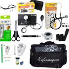 Kit de enfermagem com esfigmo esteto e bolsa transparente completo