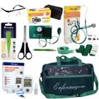 Kit de enfermagem com esfigmo esteto e bolsa transparente completo