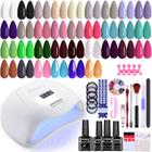 Kit de esmalte de gel JEWHITENY 33 cores com lâmpada UV de 120 W 36 unidades