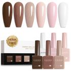 Kit de Esmaltes em Gel CANNI - 6 Cores Rosa Nude (9ml) - Soak Off