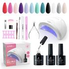 Kit de esmaltes em gel SUNUV com luz UV 12 cores e mais ferramentas