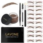 Kit de estêncil para selo de sobrancelha LAVONE Brow Stamp Trio Brunette