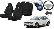 Kit de Estilo Volkswagen: Capas de Bancos para Golf 2005-2013 + Volante + Chaveiro