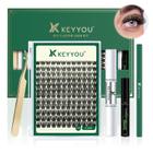 Kit de extensão de cílios DIY KEYOU 144 unidades Kit Lash Clusters Y01