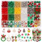 Kit de fabricação de pulseiras Ganepwns Christmas Beads Clay Green Red