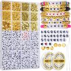 Kit de fabricação de pulseiras LEOBRO Letter Beads com miçangas douradas 1534PC