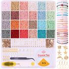 Kit de fabricação de pulseiras Seed Beads Wullgess 9200 unidades de 3 mm 24 cores - Wuollgess