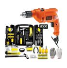 Kit de Ferramentas 129 pçs c/ Furadeira De Impacto 3/8 560w 110v Tm500 Black & Decker