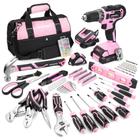 Kit de ferramentas WORKPRO Pink com furadeira sem fio de 20V 157 unidades + bolsa