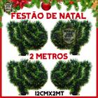 Kit De Festão Verde Ponta Clara 2 Metros Para Árvore De Natal - Enfeites Natalinos
