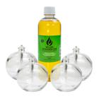 Kit De Fluido Citronela 500ml Com 4 Velas Lamparinas Para Mesa De Jantar