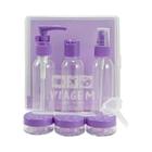 Kit de frascos organizadores viagem roxo