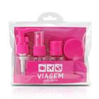 Kit De Frascos Para Viagem 7 Peças Pink Jacki Design