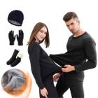 Kit De Frio Blusa Calca Térmica Luvas Meias Touca Quentinha