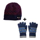 Kit De Frio Luvas Touch Screen Celular + Touca Forrada Quentinha