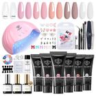 Kit de Gel para Unhas Modelones Poly Extension com Lâmpada UV de 48W - 6 Cores