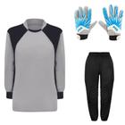 Kit de Goleiro Infantil Camisa + Calça Acolchoada + Luva 