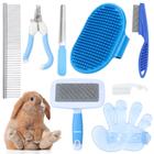 Kit de higiene DAMPET Rabbit com escova, pente, cortador de unhas e aparador de unhas